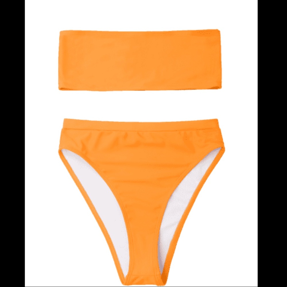 Orange high waisted swimsuit